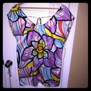 Fun colorful flower print top